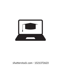 notebook, graduate hat icon. Simple glyph vector of online education set for UI and UX, website or mobile application