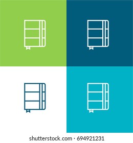 Notebook green and blue material color minimal icon or logo design