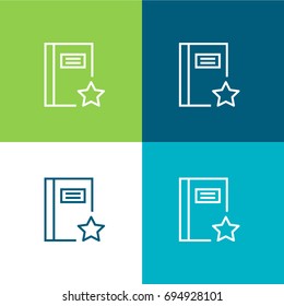 Notebook green and blue material color minimal icon or logo design