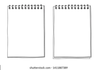 notebook hand drawn line art vector illustration