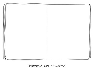 notebook hand drawn line art vector illustration
