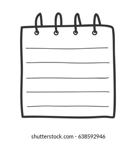 notebook hand drawn line art cute vector illustration