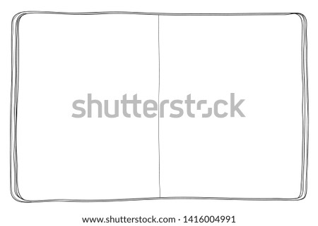 notebook hand drawn line art vector illustration