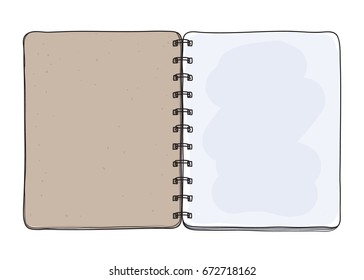 notebook hand drawn on white  background blank paper cover art vector illustration