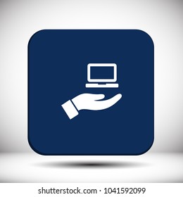 Notebook in hand icon