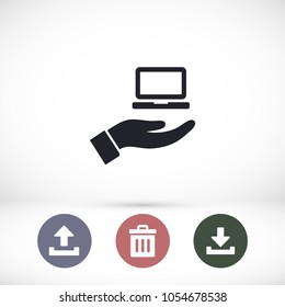 Notebook in hand icon