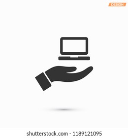 Notebook in hand icon