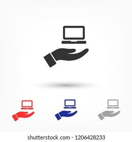 Notebook in hand icon