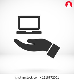 Notebook in hand icon