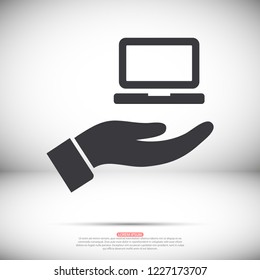 Notebook in hand icon