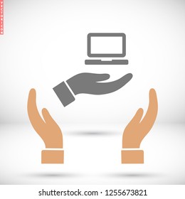 Notebook in hand icon