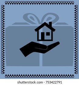 Notebook in the hand, vector icon