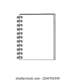 Notebook handrawn doodle line art vector illustration