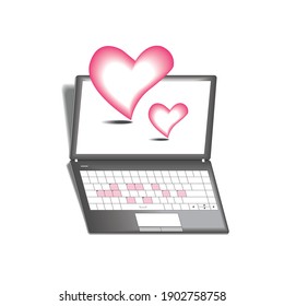 Notebook in happy valentine's day