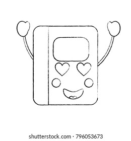 notebook heart eyes  school supplies kawaii icon image 