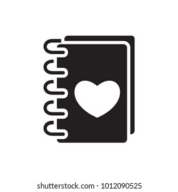 notebook with heart icon illustration isolated vector sign symbol