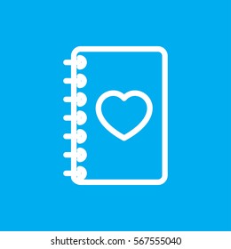 notebook with heart icon illustration isolated vector sign symbol