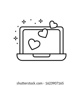 Notebook, heart icon. Simple line, outline vector of love icons for ui and ux, website or mobile application