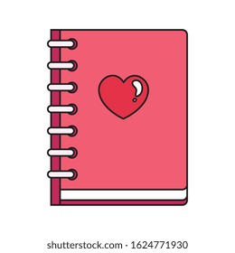 notebook with heart isolated icon vector illustration design