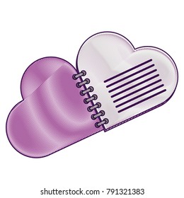 notebook with heart love shape