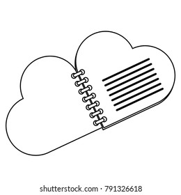 notebook with heart love shape