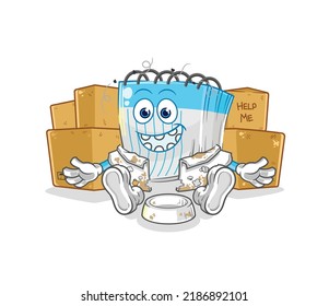 the notebook homeless character. cartoon mascot vector