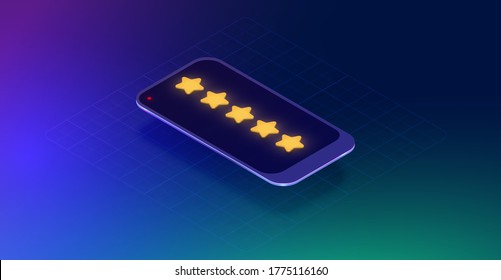 Notebook with huge 3D WEB text with grids and lines, isometric vector illustration