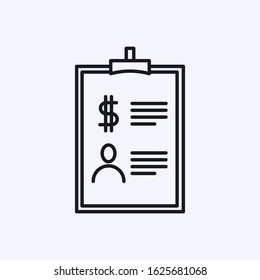 Notebook with human and dollar icon