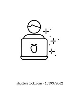 Notebook, human icon. Simple line, outline vector of online educationa icons for ui and ux, website or mobile application
