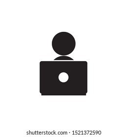 notebook, human, student icon. Simple glyph vector of online education set for UI and UX, website or mobile application