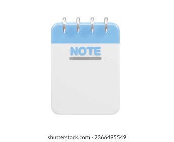 Notebook icon 3d render illustration transparent
