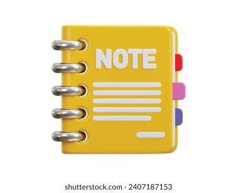 notebook icon 3d rendering vector illustration