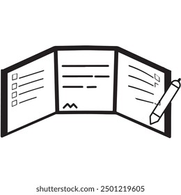 notebook icon active survey check mark