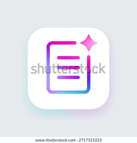 Notebook icon for AI-powered note management, intelligent content organization and automated documentation Structured note-taking, smart idea capture and optimized writing workflows