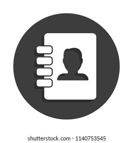 Notebook icon in Badge style with shadow 