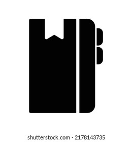 Icono de bloc de notas en negrita negro