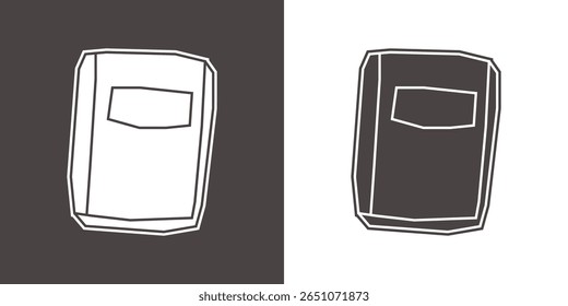 Notebook-Symbol in schwarz gefüllt und weiß gefüllt Ausschnitt Stil