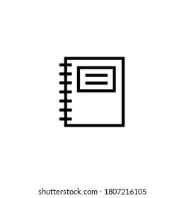 Notebook Icon  in black line style icon, style isolated on white background