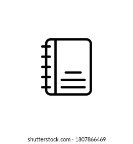 Notebook Icon  in black line style icon, style isolated on white background