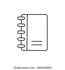 Notebook Icon  in black line style icon, style isolated on white background