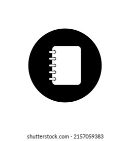Notebook icon in black round