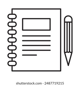 notebook icon, Blank Notebook Icon for Writing and Sketching, Vector of a Journal or Diary, Notepad Icon for Taking Notes icon 