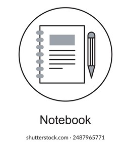 notebook icon, Blank Notebook Icon for Writing and Sketching, Vector Icon of a Journal or Diary, Notepad for Taking Notes icon