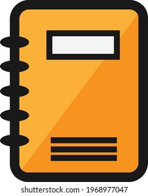 Notebook icon book icon orange