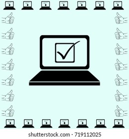 Notebook icon, checkmark vector illustration