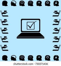 Notebook icon, checkmark vector illustration