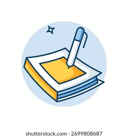 Notebook icon clean and modern vector illustration