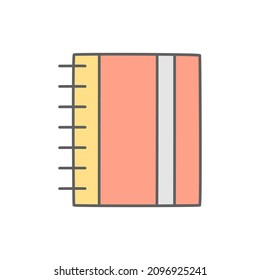 Notebook Icon in color icon, isolated on white background 