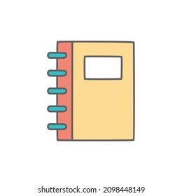 Notebook Icon in color icon, isolated on white background 
