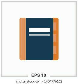Notebook icon colored isolated vector illustration